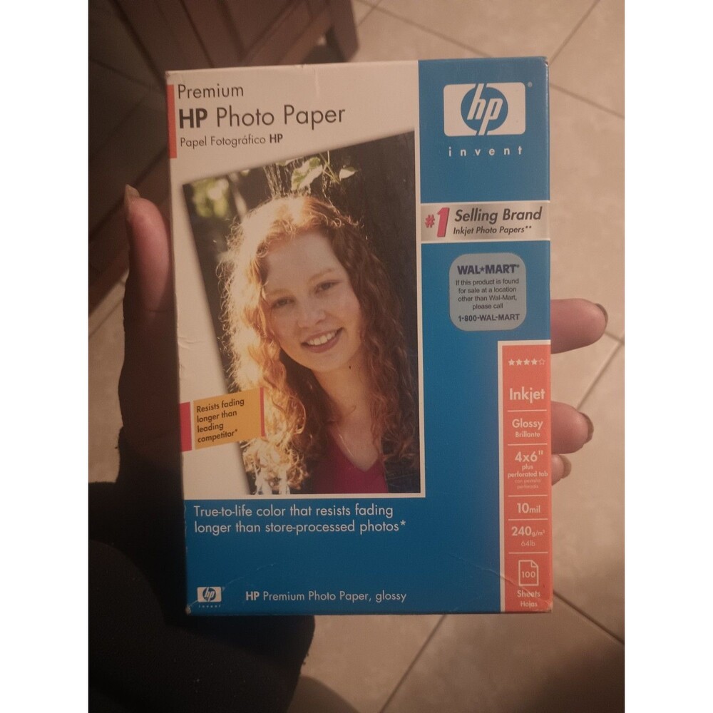 HP Premium Inkjet Photo Paper 4" x 6" Glossy 100 Sheets Q1990A Sealed Box New